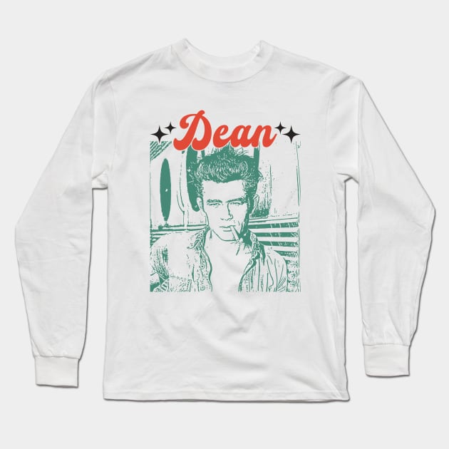 vintage dean Long Sleeve T-Shirt by Mandegraph